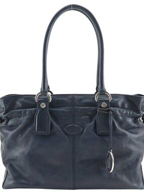 TOD’S D bag Tote Bag Navy blue Calfskin Women